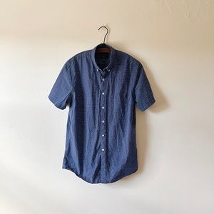 American Eagle Navy Blue White Speckle MT 100% Cotton Tee Tall